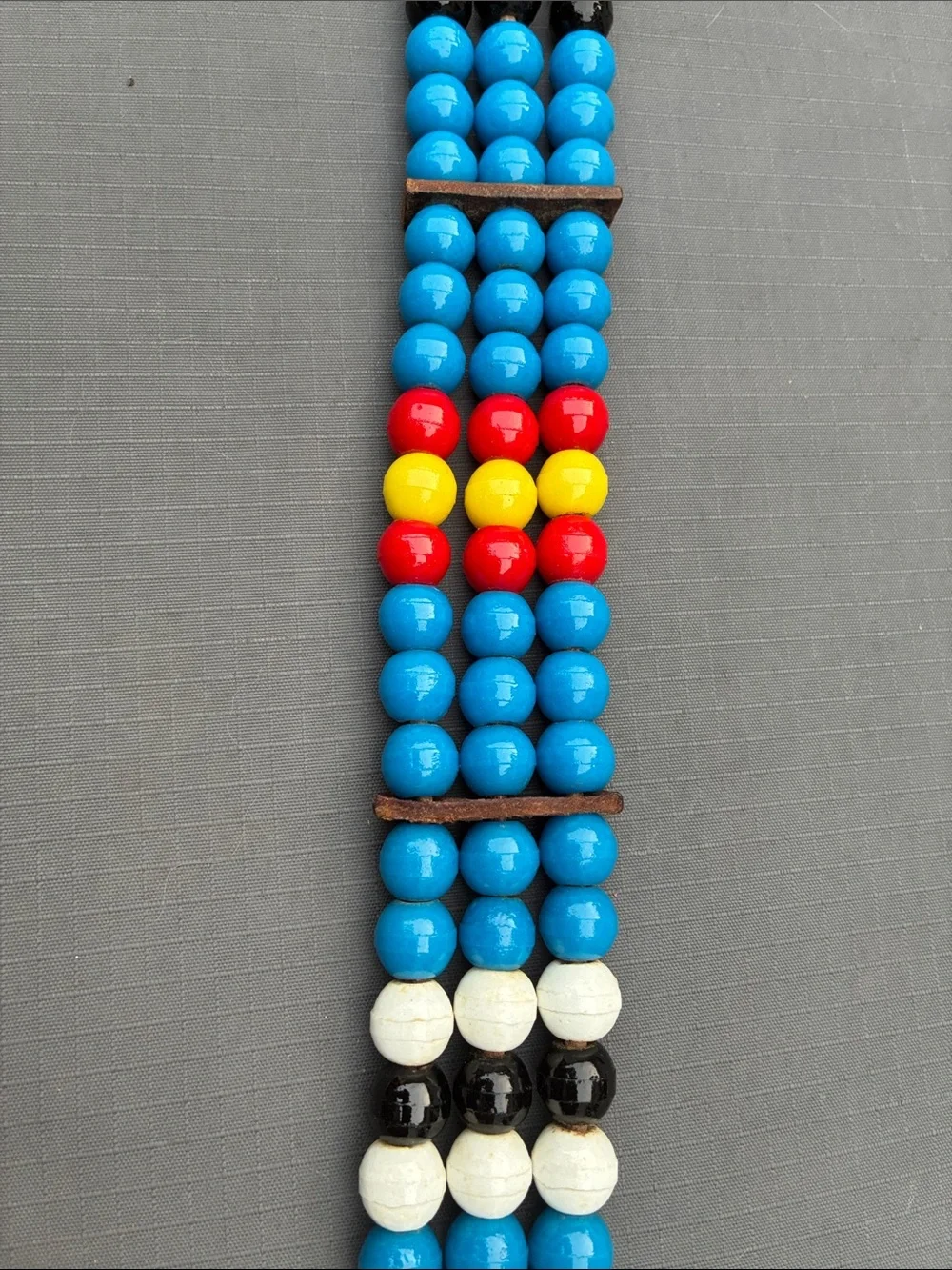 Vintage leather beaded belt. Source unknown. Nice handmade accessory